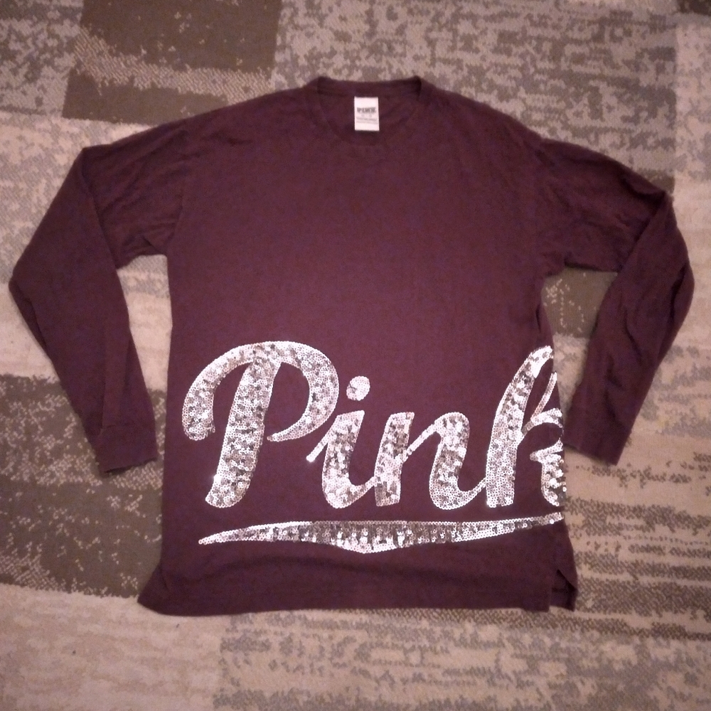 VS Pink long sleeve shirt bling XS